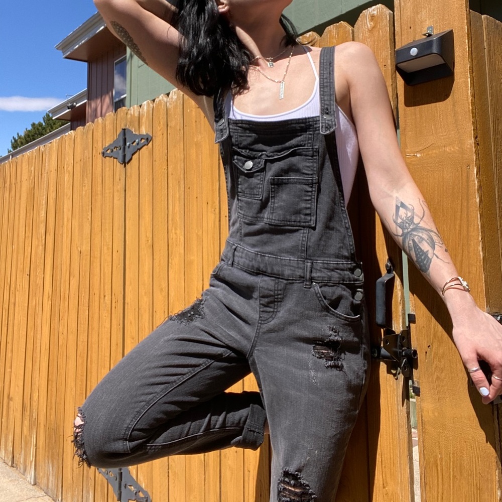 IVY + MAIN Black Denim Overalls